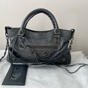 Balenciaga Classic Metallic Leather Handbag